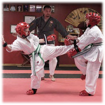 Two youth sparring
