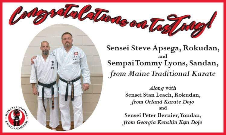 Congratulations Sensei Steve Apsega Rokudan and Sempai Tommy Lyons Sandan